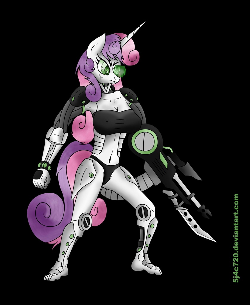 1005426 Safe Artist Goldwing93 Sweetie Belle Robot Anthro