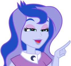 Size: 3266x3000 | Tagged: safe, artist:ambassad0r, princess luna, vice principal luna, equestria girls, g4, my little pony equestria girls: friendship games, female, high res, pointing, simple background, solo, squint, transparent background, vector