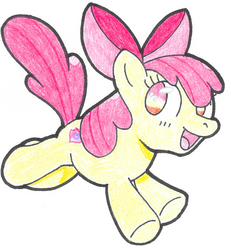 Size: 2652x2868 | Tagged: safe, artist:creamchao427, apple bloom, crusaders of the lost mark, g4, cutie mark, female, high res, solo, the cmc's cutie marks, traditional art