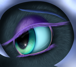 Size: 2880x2520 | Tagged: safe, artist:crazyaniknowit, nightmare moon, g4, close-up, extreme close-up, eye, female, high res, lidded eyes, reflection, solo