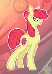 Size: 688x974 | Tagged: safe, artist:oy-thegeniusderpy, apple bloom, crusaders of the lost mark, g4, cutie mark, female, solo, the cmc's cutie marks