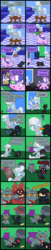 Size: 2000x9845 | Tagged: safe, artist:magerblutooth, diamond tiara, discord, silver spoon, oc, oc:dazzle, oc:iggy, oc:il, oc:imperius, oc:peal, cat, dog, earth pony, iguana, imp, pony, comic:diamond and dazzle, g4, butt, comic, female, filly, foal, horseshoes, kitchen, knife, licking, plot, squeaky toy, tail wag, tongue out, transformation, video game, virtual reality