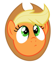 Size: 595x765 | Tagged: safe, artist:xbi, applejack, earth pony, pony, g4, the one where pinkie pie knows, .svg available, face, female, floating head, show accurate, simple background, solo, svg, trace, transparent background, vector, vector trace