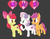 Size: 1766x1360 | Tagged: safe, artist:browwning, apple bloom, scootaloo, sweetie belle, crusaders of the lost mark, g4, my little pony: friendship is magic, cute, cutie mark, cutie mark crusaders, eye contact, gray background, grin, looking at each other, open mouth, raised hoof, simple background, smiling, the cmc's cutie marks, trio