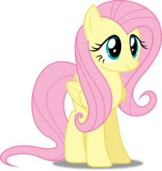 Size: 3797x4000 | Tagged: safe, artist:dashiesparkle, artist:hawk9mm, fluttershy, pegasus, pony, g4, the one where pinkie pie knows, .svg available, cute, female, folded wings, high res, mare, ponyscape, shyabetes, simple background, smiling, solo, transparent background, vector, wings