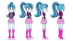 Size: 1920x1080 | Tagged: safe, artist:yoshigreenwater, sonata dusk, equestria girls, g4, my little pony equestria girls: rainbow rocks, amulet, clothes, female, flash puppet, looking at you, necklace, side view, solo, turnaround