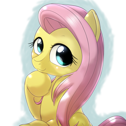 Size: 1000x1000 | Tagged: safe, artist:ushiro no kukan, fluttershy, g4, female, simple background, solo