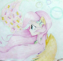 Size: 1024x994 | Tagged: safe, artist:gogreengirl-ggg, fluttershy, butterfly, human, g4, eared humanization, female, humanized, solo, winged humanization