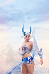 Size: 640x960 | Tagged: safe, artist:becka noel, artist:cozpho, rainbow dash, human, g4, armor, armor skirt, clothes, cosplay, costume, irl, irl human, my little pony princess warriors, photo, skirt, unconvincing armor