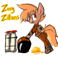 Size: 673x673 | Tagged: safe, artist:tjpones, oc, oc only, oc:zoey zillions, pony, adventurer, gold, miner, solo, spacesuit