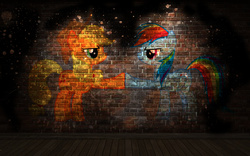 Size: 2560x1600 | Tagged: safe, artist:icy wings, artist:saeiter, applejack, rainbow dash, g4, wallpaper