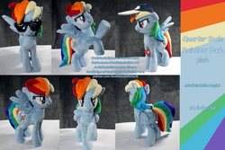 Size: 3000x2000 | Tagged: safe, artist:doublebackstitcharts, rainbow dash, g4, cap, glasses, hat, high res, irl, photo, plushie, rearing, solo, sunglasses, whistle