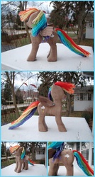 Size: 3530x6580 | Tagged: safe, artist:xofox, rainbow dash, g4, craft, irl, photo, sculpture, solo, woodwork