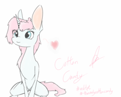 Size: 1280x1024 | Tagged: safe, artist:articoaster, oc, oc only, oc:cotton candy, heart, solo, wingding eyes