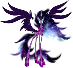 Size: 1000x922 | Tagged: safe, artist:kaizerin, sci-twi, twilight sparkle, pony, equestria girls, g4, my little pony equestria girls: friendship games, equestria girls ponified, female, horseshoes, lanky, long legs, midnight sparkle, nightmare form, ponified, simple background, skinny, solo, tall, thin, thin legs, transparent background