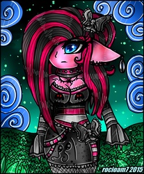 Size: 2608x3144 | Tagged: safe, artist:rocioam7, pinkie pie, earth pony, anthro, g4, emo, female, high res, human facial structure, pinkamena diane pie, solo