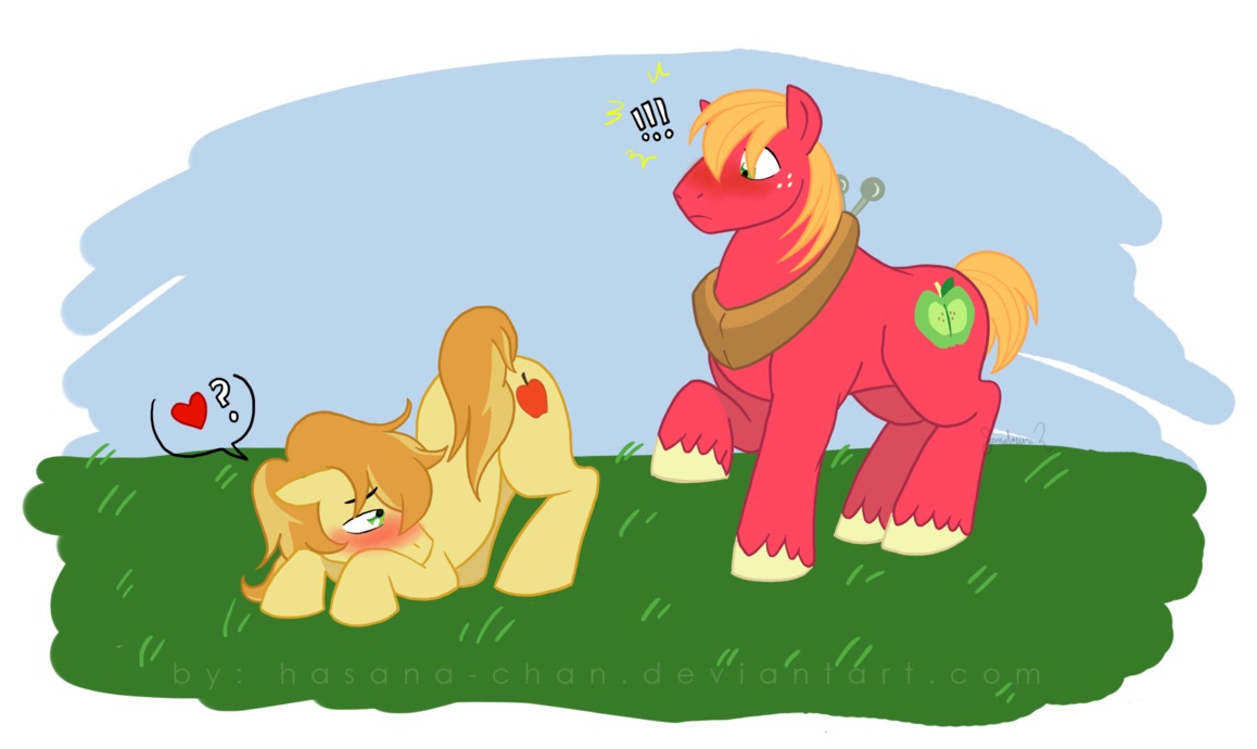 suggestive, artist:hasana-chan, big macintosh, braeburn, earth <b>pony</b>, <b>pony</b>, ...