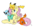 Size: 974x820 | Tagged: safe, artist:dfectivedvice, artist:edcom02, fluttershy, bulbasaur, charmander, pegasus, pikachu, pony, squirtle, g4, biting, colored, crossover, cute, female, glasses, looking up, mare, pokémon, pokémon trainer, shyabetes, simple background, sitting, sitting on head, sitting on lap, sunglasses, tail, tail bite, transparent background