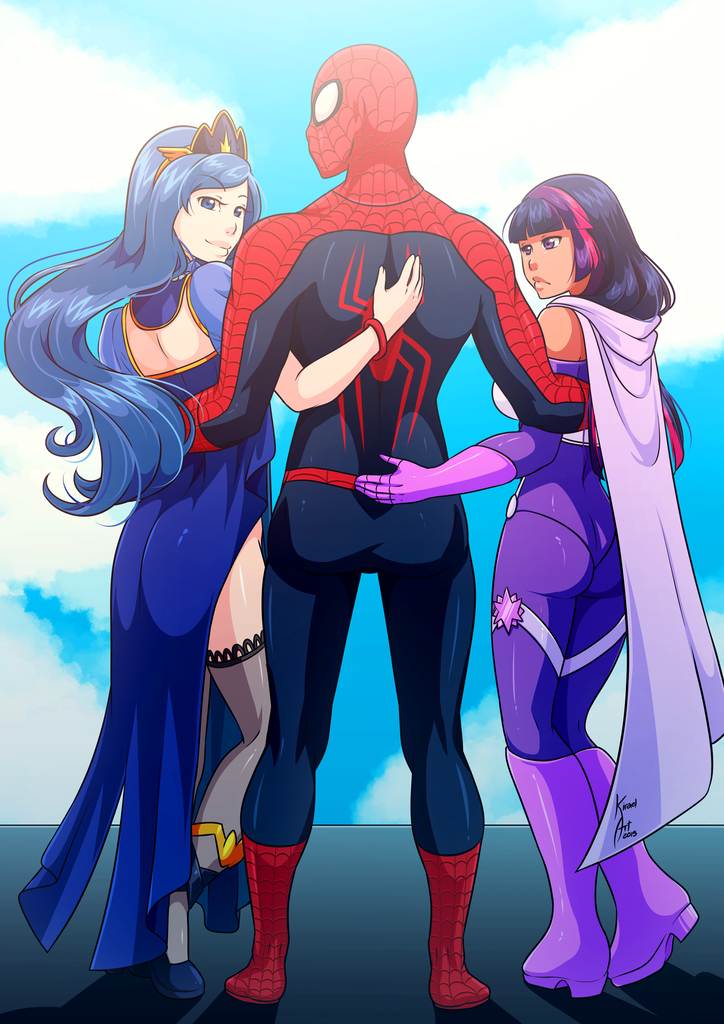 commission, crossover, dress, humanized, no panties, peter parker, spider-m...