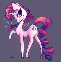 Size: 1221x1242 | Tagged: dead source, safe, artist:inkytophat, rarity, pony, unicorn, g4, female, raised hoof, solo
