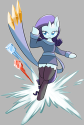 Size: 1280x1907 | Tagged: safe, artist:congee-painting, rarity, semi-anthro, g4, avatar the last airbender, earthbending, female, solo