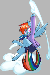 Size: 1274x1920 | Tagged: safe, artist:congee-painting, rainbow dash, semi-anthro, g4, airbending, avatar the last airbender, female, solo