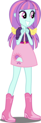 Size: 1814x5485 | Tagged: safe, artist:xebck, sunny flare, equestria girls, g4, my little pony equestria girls: friendship games, adoraflare, alternate hairstyle, alternate universe, bow, clothes, cute, female, pigtails, simple background, skirt, solo, transparent background, vector