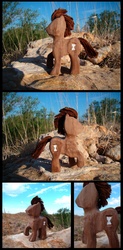 Size: 3600x7326 | Tagged: safe, artist:xofox, doctor whooves, time turner, pony, g4, irl, male, photo, sculpture, solo, stallion, woodwork
