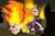 Size: 1096x733 | Tagged: safe, artist:s216barber, twilight sparkle, pony, unicorn, feeling pinkie keen, g4, my little pony: friendship is magic, angry, blaze the cat, crossover, fire, fire head, horn, mane of fire, rage, rapidash twilight, sonic the hedgehog (series)