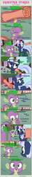 Size: 1475x7982 | Tagged: safe, artist:estories, spike, oc, oc:silverlay, original species, umbra pony, comic:seeds of darkness, g4, comic, magic, scroll