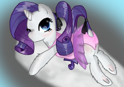 Size: 4148x2907 | Tagged: safe, artist:jonathan the awesome, derpibooru exclusive, rarity, pony, unicorn, g4, ballerina, clothes, female, filly, filly rarity, horn, leotard, ponytail, rarara, skirt, solo, tail hole