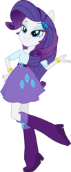 Size: 2677x6500 | Tagged: safe, artist:theshadowstone, rarity, equestria girls, g4, absurd resolution, bedroom eyes, boots, clothes, crossed legs, eared humanization, female, hand on hip, humanized, inkscape, ponied up, pony ears, raised leg, simple background, skirt, solo, transparent background, vector, wristband