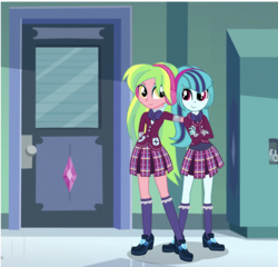 Size: 1939x1865 | Tagged: safe, artist:greenmachine987, lemon zest, sonata dusk, equestria girls, g4, duo