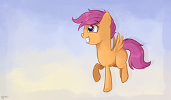 Size: 1200x700 | Tagged: safe, artist:kodabomb, scootaloo, g4, female, solo