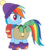 Size: 8024x9000 | Tagged: safe, artist:anonimowybrony, rainbow dash, tank, pegasus, pony, tortoise, g4, tanks for the memories, .svg available, absurd resolution, bag, beanie, clothes, duo, eyes closed, hat, looking back, offscreen character, scarf, simple background, transparent background, vector, winter outfit