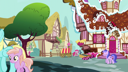 Size: 1280x720 | Tagged: safe, pinkie pie, rosy posy, sassaflash, sea swirl, seafoam, g4, the one where pinkie pie knows, sugarcube corner