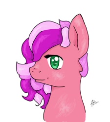 Size: 848x942 | Tagged: dead source, safe, artist:agnyciukas, oc, oc only, oc:curly dawn, heart eyes, offspring, parent:big macintosh, parent:cheerilee, parents:cheerimac, portrait, wingding eyes