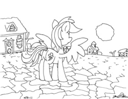 Size: 1016x786 | Tagged: safe, artist:dragonboi471, rainbow dash, g4, female, monochrome, solo