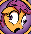 Size: 123x133 | Tagged: safe, artist:gray--day, scootaloo, g4, confused, cropped, derp, female, reaction image, solo