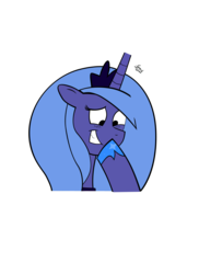 Size: 2550x3509 | Tagged: dead source, safe, artist:spaerk, princess luna, g4, female, high res, s1 luna, simple background, snickering, solo, transparent background, trolluna