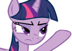 Size: 900x642 | Tagged: safe, artist:conskyiaryo, twilight sparkle, pony, g4, female, lidded eyes, mare, reaction image, simple background, solo, this, transparent background, unamused