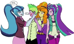 Size: 3883x2337 | Tagged: safe, artist:warrior9100, adagio dazzle, aria blaze, sonata dusk, spike, equestria girls, g4, adagiospike, ariaspike, big hair, equestria girls-ified, female, high res, human spike, male, shipping, simple background, spike gets all the equestria girls, spike gets all the sirens, spinata, straight, the dazzlings, white background