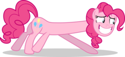 Size: 18660x8597 | Tagged: safe, artist:luckreza8, pinkie pie, earth pony, pony, g4, the one where pinkie pie knows, .svg available, absurd resolution, are you frustrated?, faic, female, impossibly long neck, inkscape, long neck, necc, simple background, smiling, solo, transparent background, vector, wat