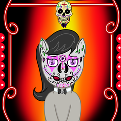 Size: 1000x1000 | Tagged: safe, artist:lazerblues, octavia melody, g4, dia de los muertos, female, portrait, solo