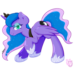 Size: 1180x1087 | Tagged: safe, artist:shadowhulk, princess luna, g4, female, raised hoof, simple background, smiling, solo, transparent background