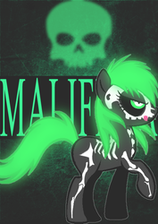 Size: 464x655 | Tagged: safe, artist:shadowmal1, oc, oc only, oc:malificia, earth pony, pony, clothes, costume, skeleton, skeleton costume