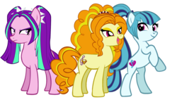 Size: 1606x914 | Tagged: safe, artist:inkheart7, artist:moheart7, adagio dazzle, aria blaze, sonata dusk, g4, ponified, simple background, the dazzlings, transparent background