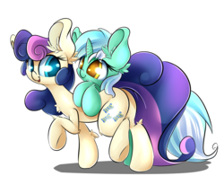 Size: 3000x2350 | Tagged: safe, artist:madacon, bon bon, lyra heartstrings, sweetie drops, earth pony, pony, unicorn, g4, duo, duo female, female, high res, lesbian, mare, ship:lyrabon, shipping, simple background, transparent background