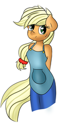 Size: 1080x1920 | Tagged: safe, artist:lightningnickel, artist:meestorvertex, color edit, applejack, earth pony, anthro, g4, female, solo