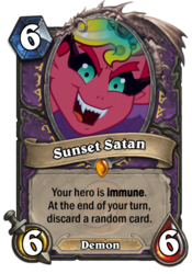 Size: 400x573 | Tagged: safe, sunset shimmer, equestria girls, g4, my little pony equestria girls, card, crossover, hearthstone, sunset satan, trading card